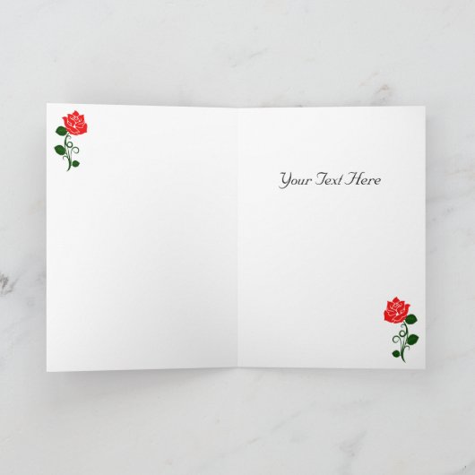 Rode Roos Dankkaart Bedankkaart (Binnen)