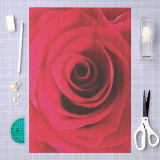 Rode roos detail, abstracte bloemendraai tissuepapier (Craft)