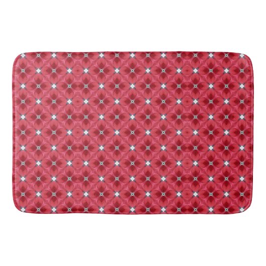 Rode Roos Diamant Geometrisch Patroon Badmat (Voorkant)