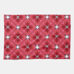 Rode Roos Diamant Geometrisch Patroon Theedoek