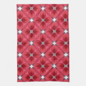 Rode Roos Diamant Geometrisch Patroon Theedoek (Verticaal)