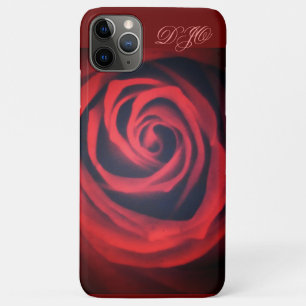Rode roos dichtbij met monogram Case-Mate iPhone case