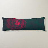 Rode roos donker teal kussen | Gotische flora (Achterkant)
