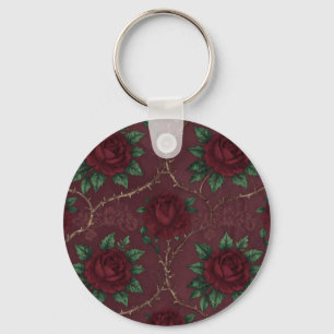 Rode Roos Doorn Krans Patroon Sleutelhanger
