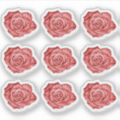 Rode Roos Elegante Bloemenplanner / Schrijfblad Sticker (Voorkant)