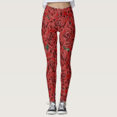 Rode Roos Elegantie Leggings (Voorkant)