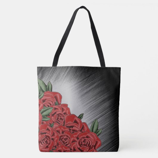 Rode Roos Elegantie Tote Bag (Voorkant)
