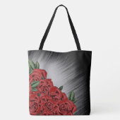 Rode Roos Elegantie Tote Bag (Achterkant)