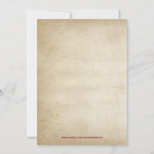 Rode Roos En Beige Sierstuk Bruiloft Kaart (Achterkant)