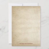 Rode Roos En Beige Siervoorwerp Bruiloft Kaart (Achterkant)