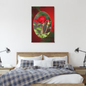 Rode roos en "Bud"dy - Kerstmis Canvas Afdruk (Insitu (Slaapkamer))