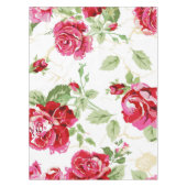Rode roos en een witte, klassieke afdruklaag tafelkleed (Voorkant)
