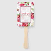 Rode roos en een zwarte, klassieke ventilator voor handwaaier (Voorkant)