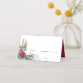 Rode roos en eucalyptus bladeren plaatskaartje (Voorkant)