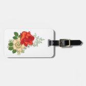 Rode Roos en Madeliefjes Bagagelabel (Voorkant horizontaal)