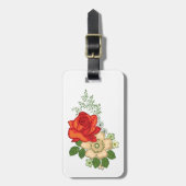Rode Roos en Madeliefjes Bagagelabel (Voorkant verticaal)
