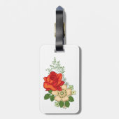 Rode Roos en Madeliefjes Bagagelabel (Achterkant verticaal)