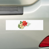 Rode Roos en Madeliefjes Bumpersticker (Op auto)