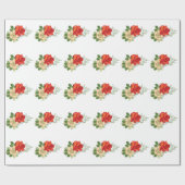 Rode Roos en Madeliefjes Cadeaupapier (Vlak)