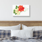 Rode Roos en Madeliefjes Canvas Afdruk (Insitu (Slaapkamer))