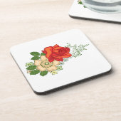 Rode Roos en Madeliefjes Drankjes Onderzetter (Linkerzijde)
