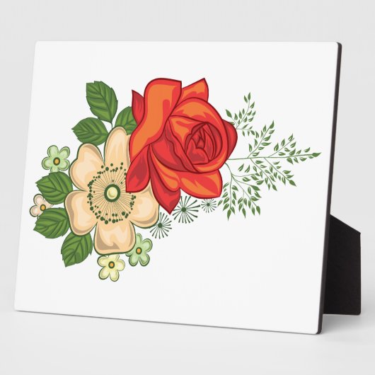 Rode Roos en Madeliefjes Fotoplaat (Zijkant)