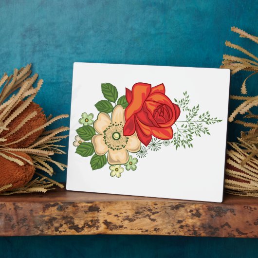 Rode Roos en Madeliefjes Fotoplaat (Zijkant)