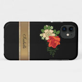 Rode Roos en Madeliefjes Gouden Gepersonaliseerde  Case-Mate iPhone Case (Achterkant (horizontaal))