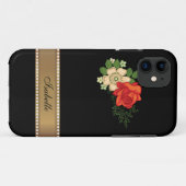 Rode Roos en Madeliefjes Gouden Gepersonaliseerde  Case-Mate iPhone Case (Achterkant (horizontaal))