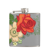 Rode Roos en Madeliefjes Heupfles (Voorkant)