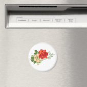 Rode Roos en Madeliefjes Magneet (Insitu (Vaatwasser))