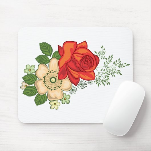 Rode Roos en Madeliefjes Muismat (Met muis)