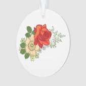 Rode Roos en Madeliefjes Ornament (voorkant)