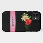 Rode Roos en Madeliefjes Roze 2 Gepersonaliseerde  Case-Mate iPhone Case (Achterkant (horizontaal))
