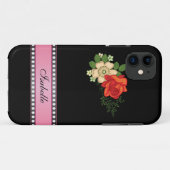 Rode Roos en Madeliefjes Roze Gepersonaliseerde Na Case-Mate iPhone Case (Achterkant (horizontaal))