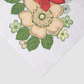 Rode Roos en Madeliefjes Tissuepapier (Detail)