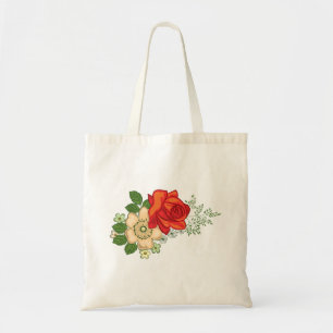 Rode Roos en Madeliefjes Tote Bag