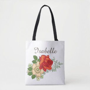 Rode Roos en Madeliefjes Tote Bag