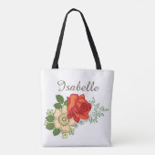 Rode Roos en Madeliefjes Tote Bag (Achterkant)
