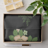 Rode Roos en Madeliefjes Zwarte Achtergrond Tissuepapier (Geschenk)