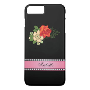 Rode Roos en Margriet Roze Gepersonaliseerde Naam Case-Mate iPhone Case