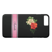 Rode Roos en Margriet Roze Gepersonaliseerde Naam Case-Mate iPhone Case (Achterkant (Horizontaal))