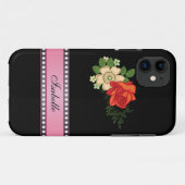 Rode Roos en Margriet Roze Gepersonaliseerde Naam Case-Mate iPhone Case (Achterkant (horizontaal))
