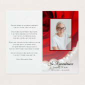 Rode roos en parels begrafenis gebed visitekaartje (Buitenkant ongevouwen)