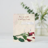 rode roos en wijn jubileum kaart (Staand voorkant)