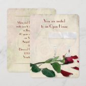 rode roos en wijn jubileum kaart (Voorkant / Achterkant)