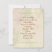 rode roos en wijn jubileumfeest kaart (Achterkant)