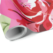 Rode roos en wit klassiek print inpakpapier (Rol Hoek)