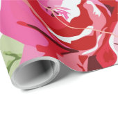 Rode roos en wit klassiek print inpakpapier (Rol Hoek)