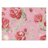 Rode roos en witte klassieke print tafelkleed (Voorkant (Horizontaal))